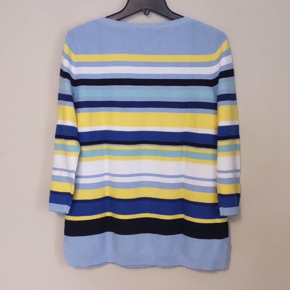 Talbots Pima Cotton 3/4 Button Sleeve Sweater Medium blue - Picture 8 of 10